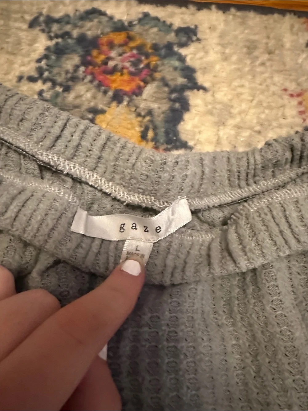 Women's Gaze Waffle-Knit Grey Lounge Shorts